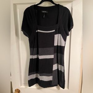 Vintage Buffalo David Bitton Women's Cotton Angora Sweater, Gray Black Size L